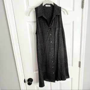 EQUIPMENT Femme animal print black/grey sleeveless swing dress